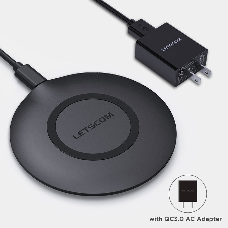 LETSCOM Super P Ultra Slim Wireless Charger, Qi-Certified 15W Max