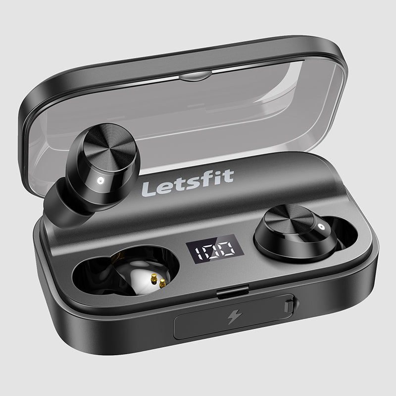 Letsfit Wireless Earbuds 100Hrs Playtime with Wireless Charging Case