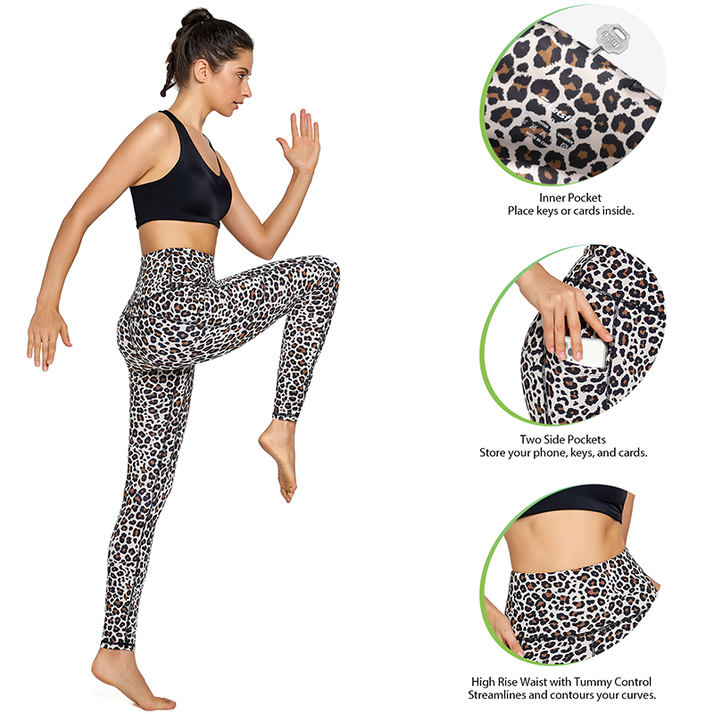 Women's Yoga Pants - LETSFIT ES8 Leggings High Waist Tummy Control Yoga Pants  Non-See-Through Workout Pants for Yoga Running 