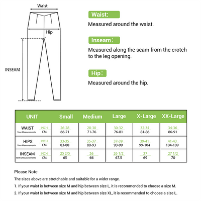 workout leggings with pockets size guide